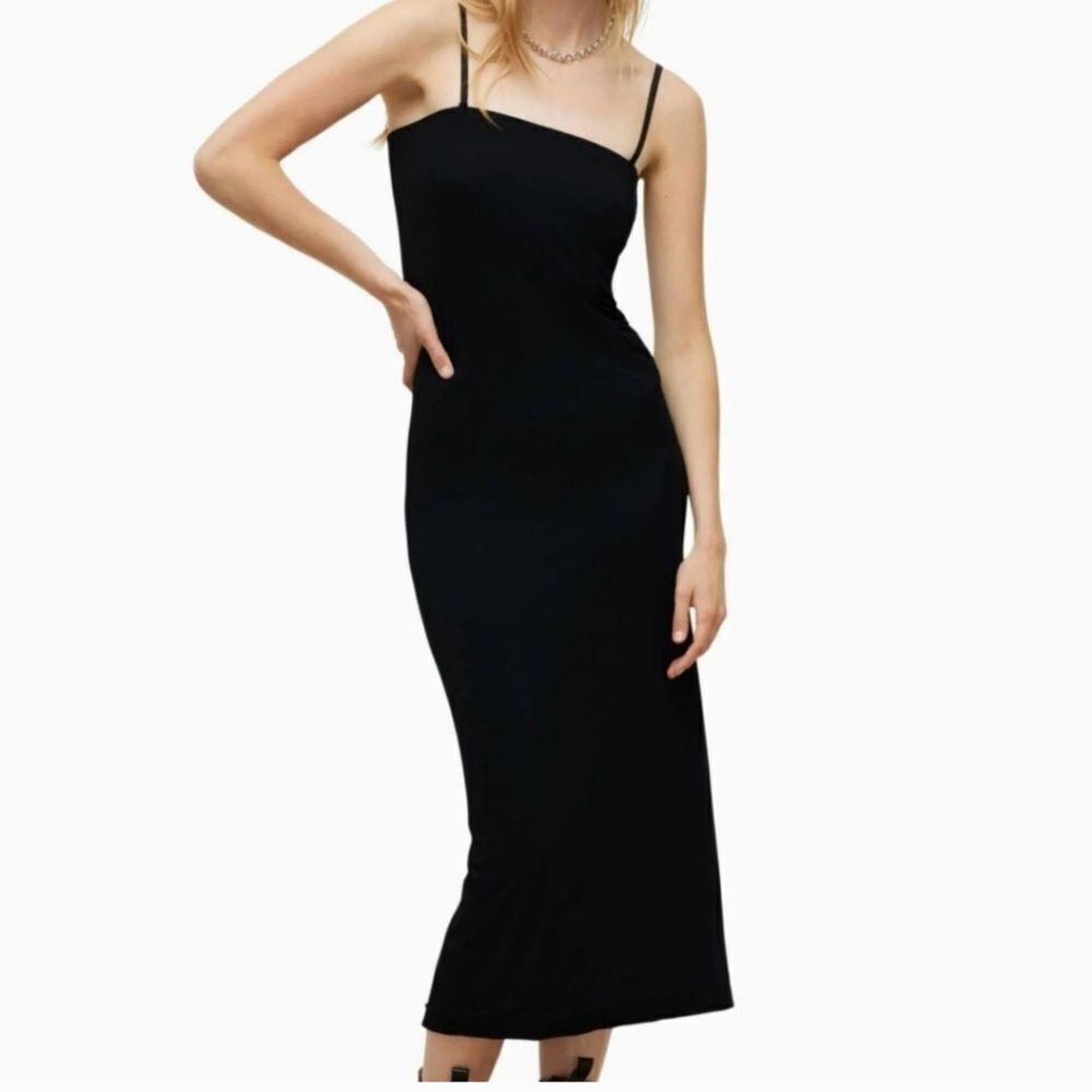 NWT All Saints | Charlie midi dress | Black | Size 10
